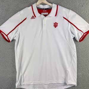 Adidas Indiana Hoosiers Shirt Mens XL White Red Golf Polo Golfer‎ Office Hike